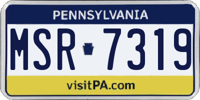PA license plate MSR7319