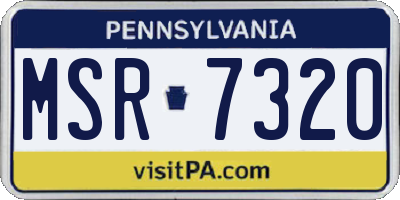 PA license plate MSR7320