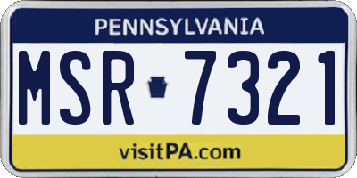 PA license plate MSR7321
