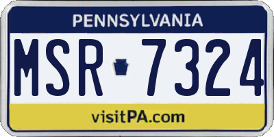 PA license plate MSR7324