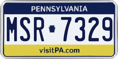 PA license plate MSR7329