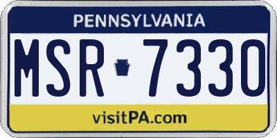 PA license plate MSR7330