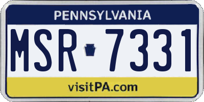 PA license plate MSR7331