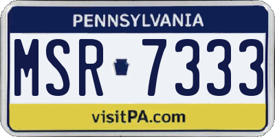 PA license plate MSR7333