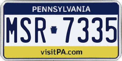 PA license plate MSR7335