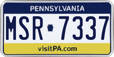 PA license plate MSR7337