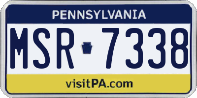 PA license plate MSR7338