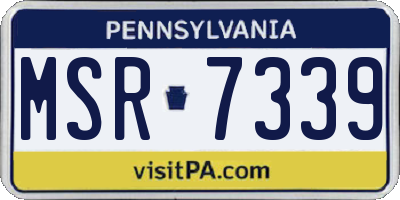 PA license plate MSR7339