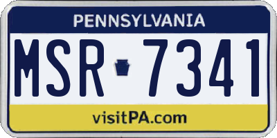 PA license plate MSR7341