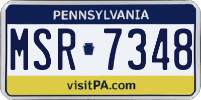 PA license plate MSR7348