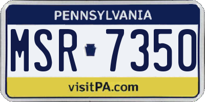 PA license plate MSR7350