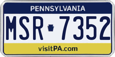 PA license plate MSR7352