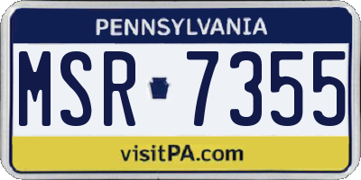 PA license plate MSR7355