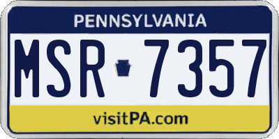 PA license plate MSR7357