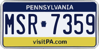 PA license plate MSR7359
