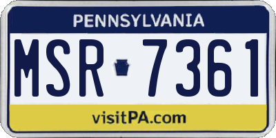 PA license plate MSR7361