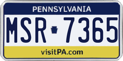 PA license plate MSR7365