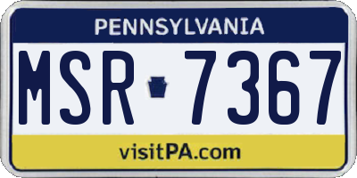 PA license plate MSR7367