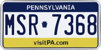 PA license plate MSR7368