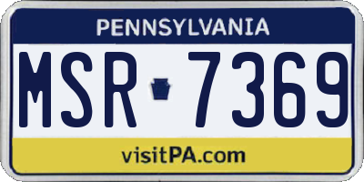 PA license plate MSR7369