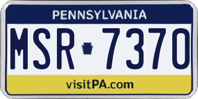 PA license plate MSR7370