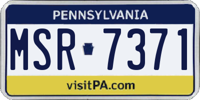 PA license plate MSR7371