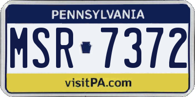 PA license plate MSR7372