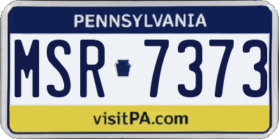 PA license plate MSR7373
