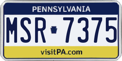 PA license plate MSR7375