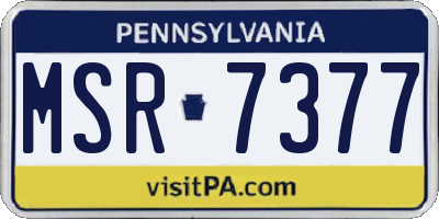 PA license plate MSR7377