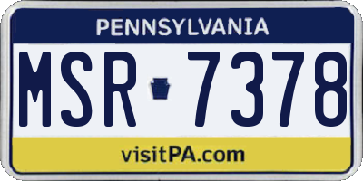 PA license plate MSR7378