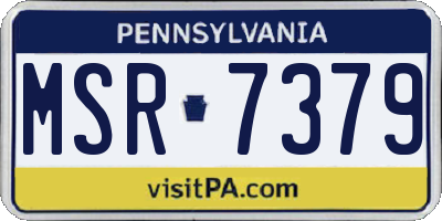 PA license plate MSR7379
