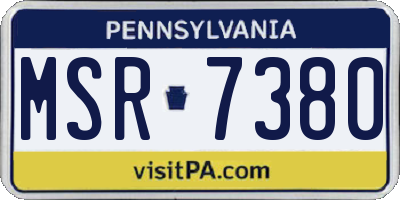 PA license plate MSR7380