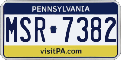 PA license plate MSR7382