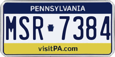 PA license plate MSR7384