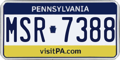 PA license plate MSR7388
