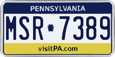 PA license plate MSR7389
