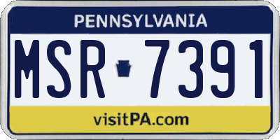 PA license plate MSR7391