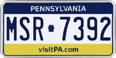 PA license plate MSR7392