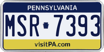 PA license plate MSR7393