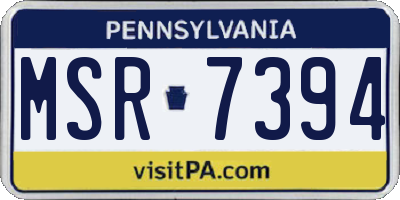 PA license plate MSR7394