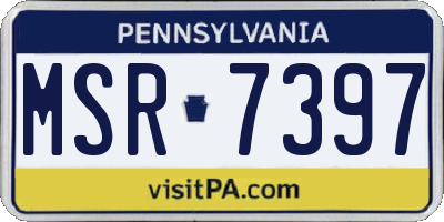 PA license plate MSR7397