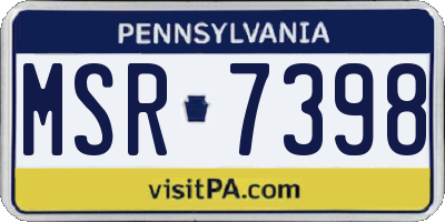 PA license plate MSR7398