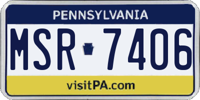 PA license plate MSR7406