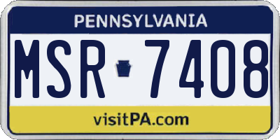 PA license plate MSR7408