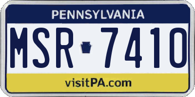 PA license plate MSR7410