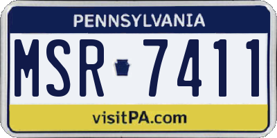 PA license plate MSR7411