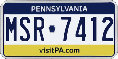 PA license plate MSR7412