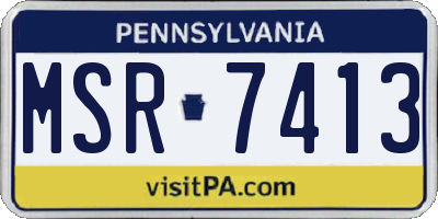 PA license plate MSR7413