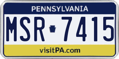 PA license plate MSR7415